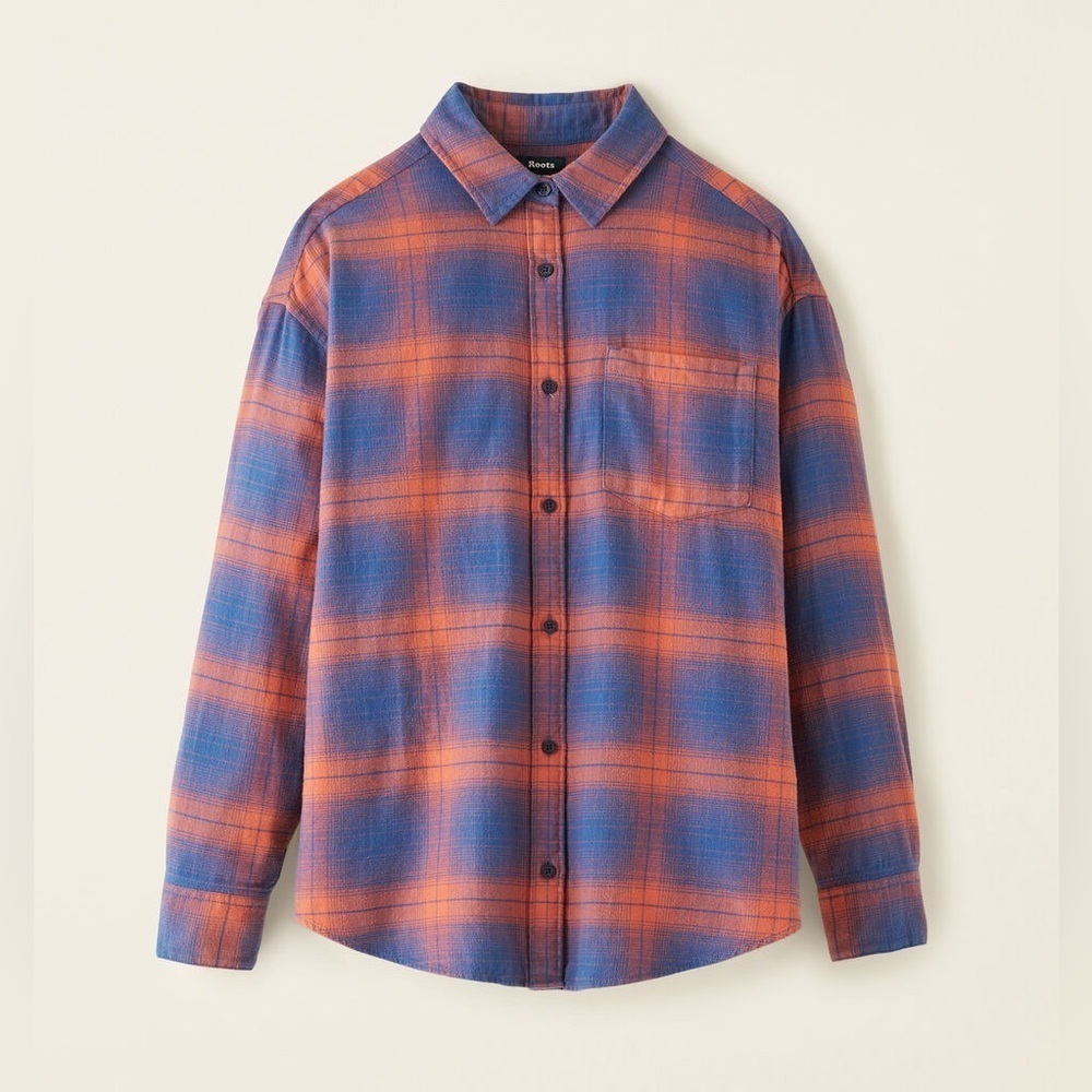 Roots Manning Pocket Flannel Shirt Men’s Size Medium Men’s Organic Cotton Plaid